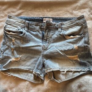 Studio Blue Light Blue Distressed Jean Shorts